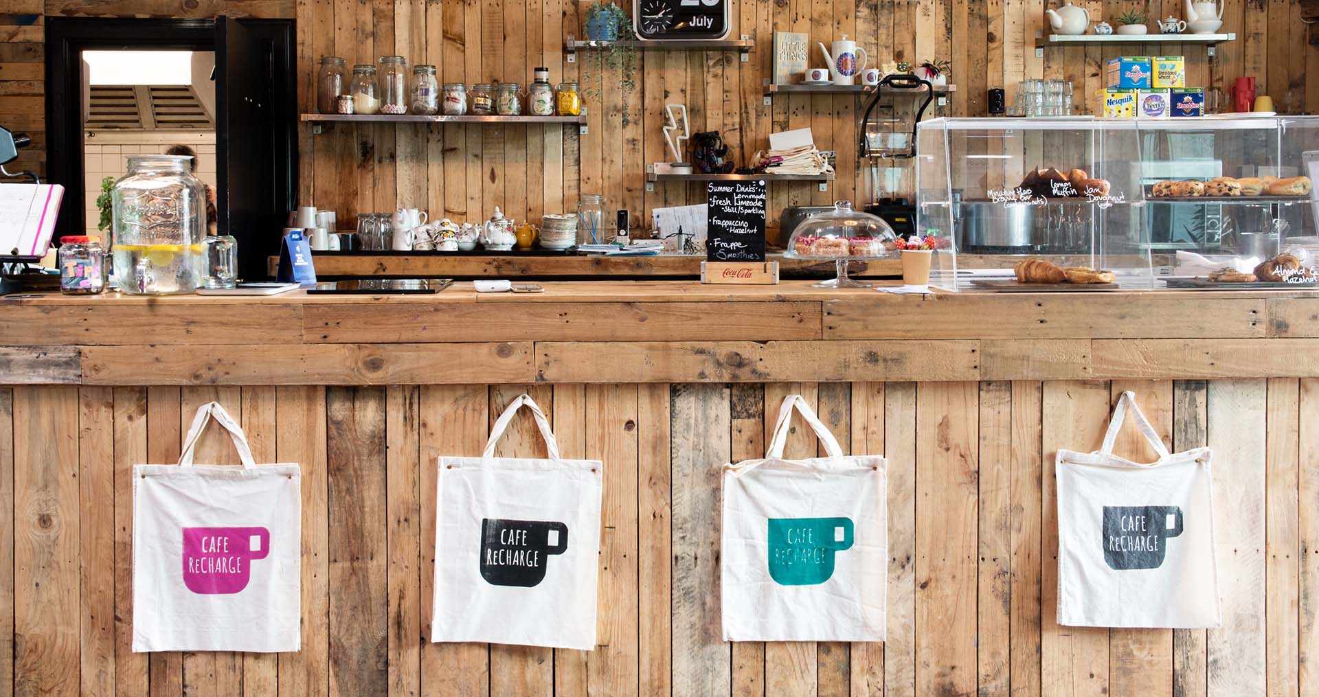 cafe recharge service counter in galashiels