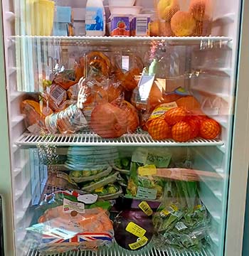community fridge at cafe recharge in galashiels
